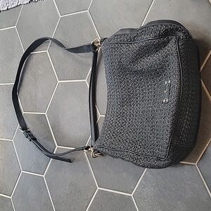 Black Kate Spade Straw Crossbody
